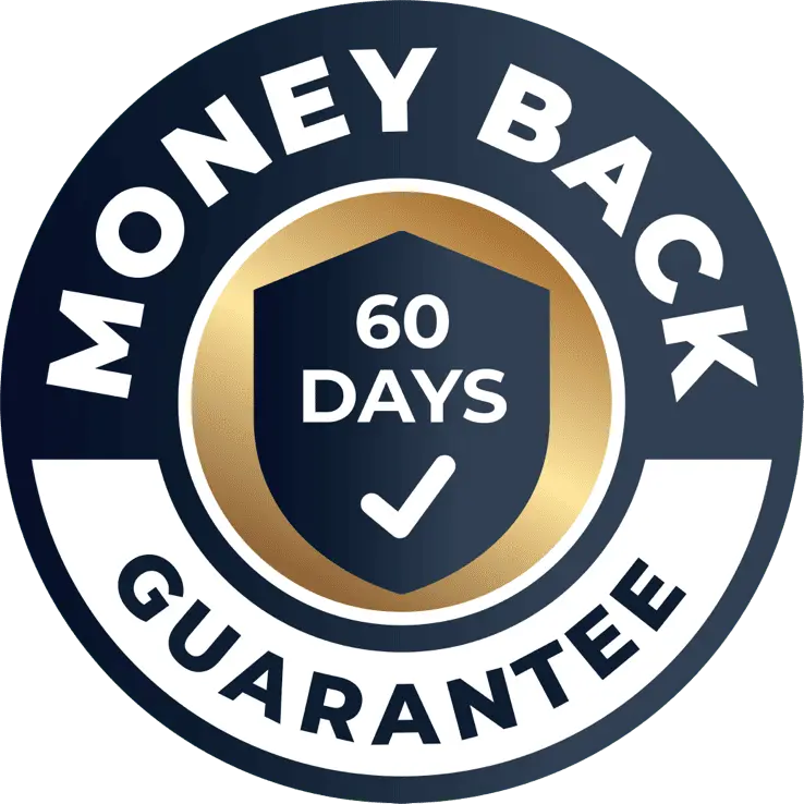 FemiCore 60 day money back guarantee badge